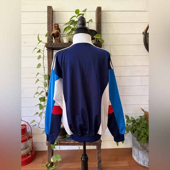 Adidas Vintage Navy Blue and White Zip-Up Track Jacket - Picture 16 of 17